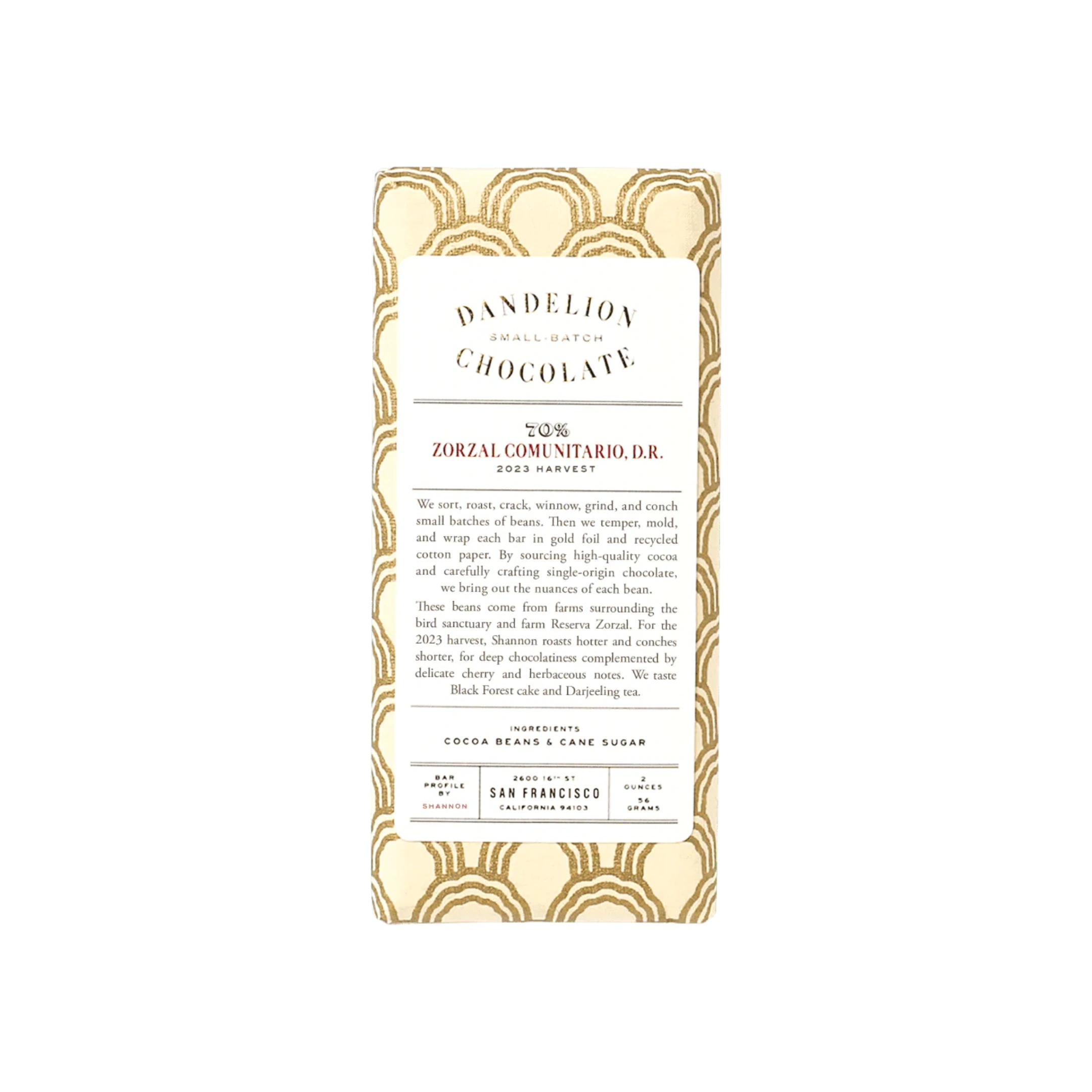 Dark Chocolate 70% Zorzal Comunitario, D.R.