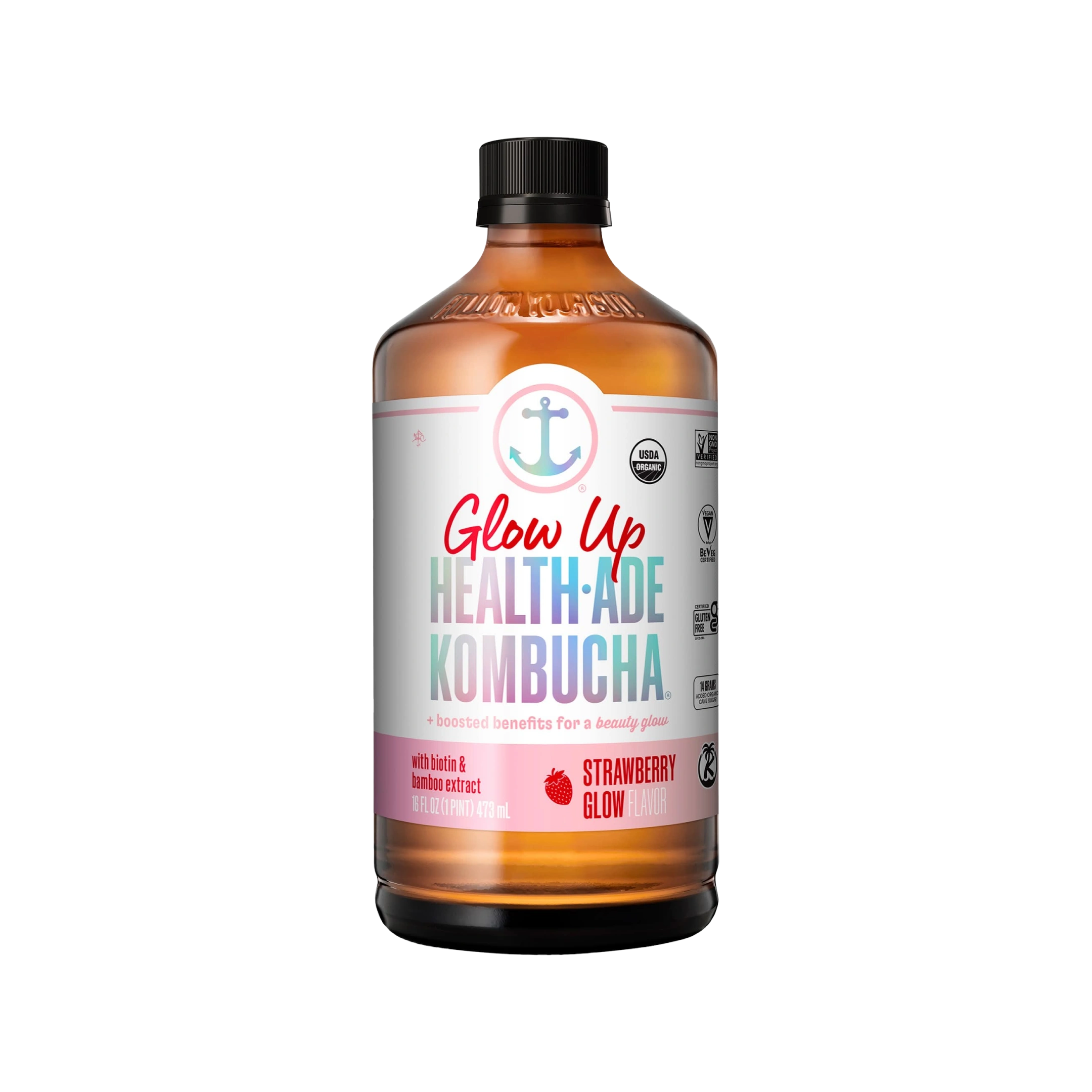 Organic Kombucha Glow Up Strawberry Glow