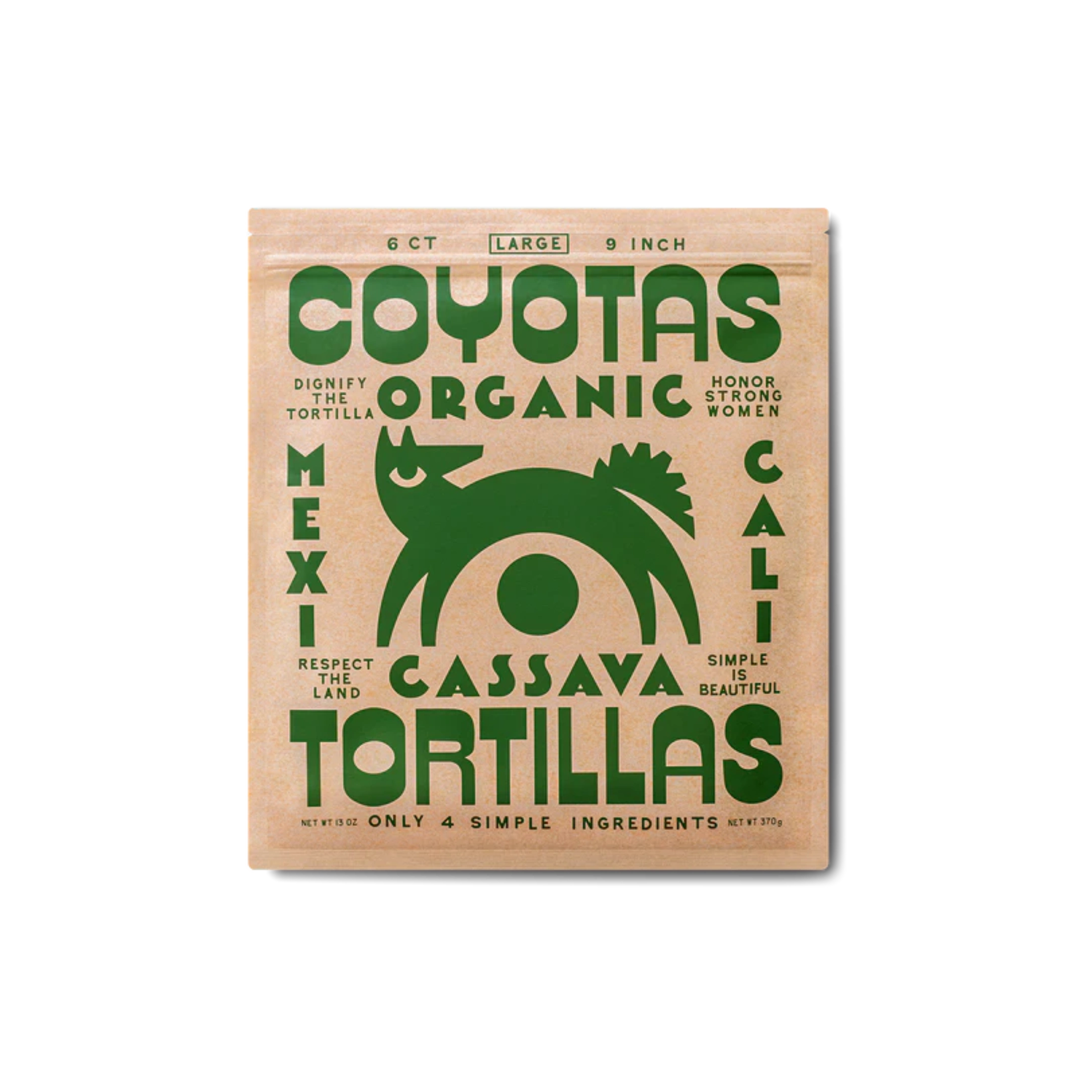Organic Cassava Tortillas Large 9″