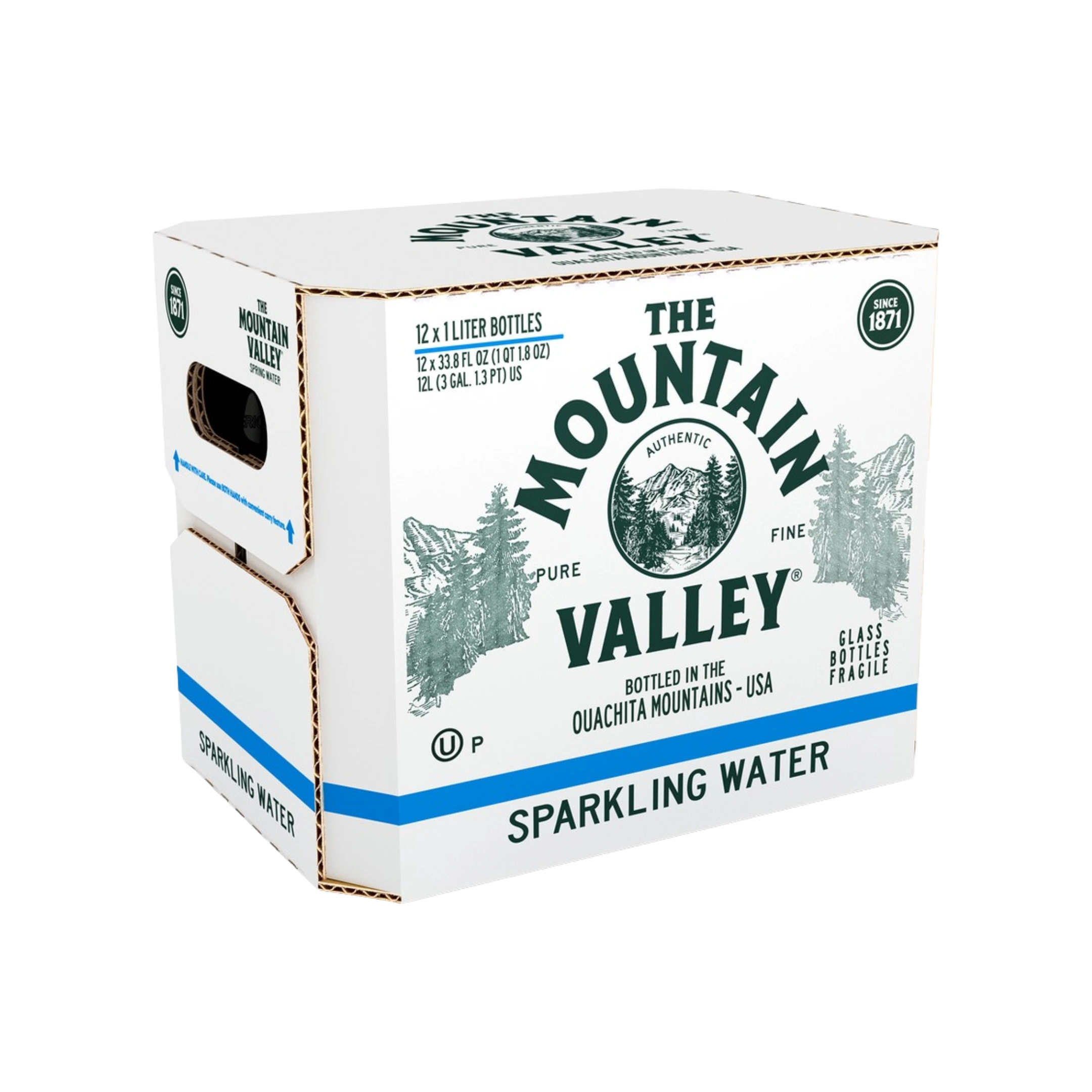 Sparkling Water Glass Bottle 33.8 fl oz 12 pack