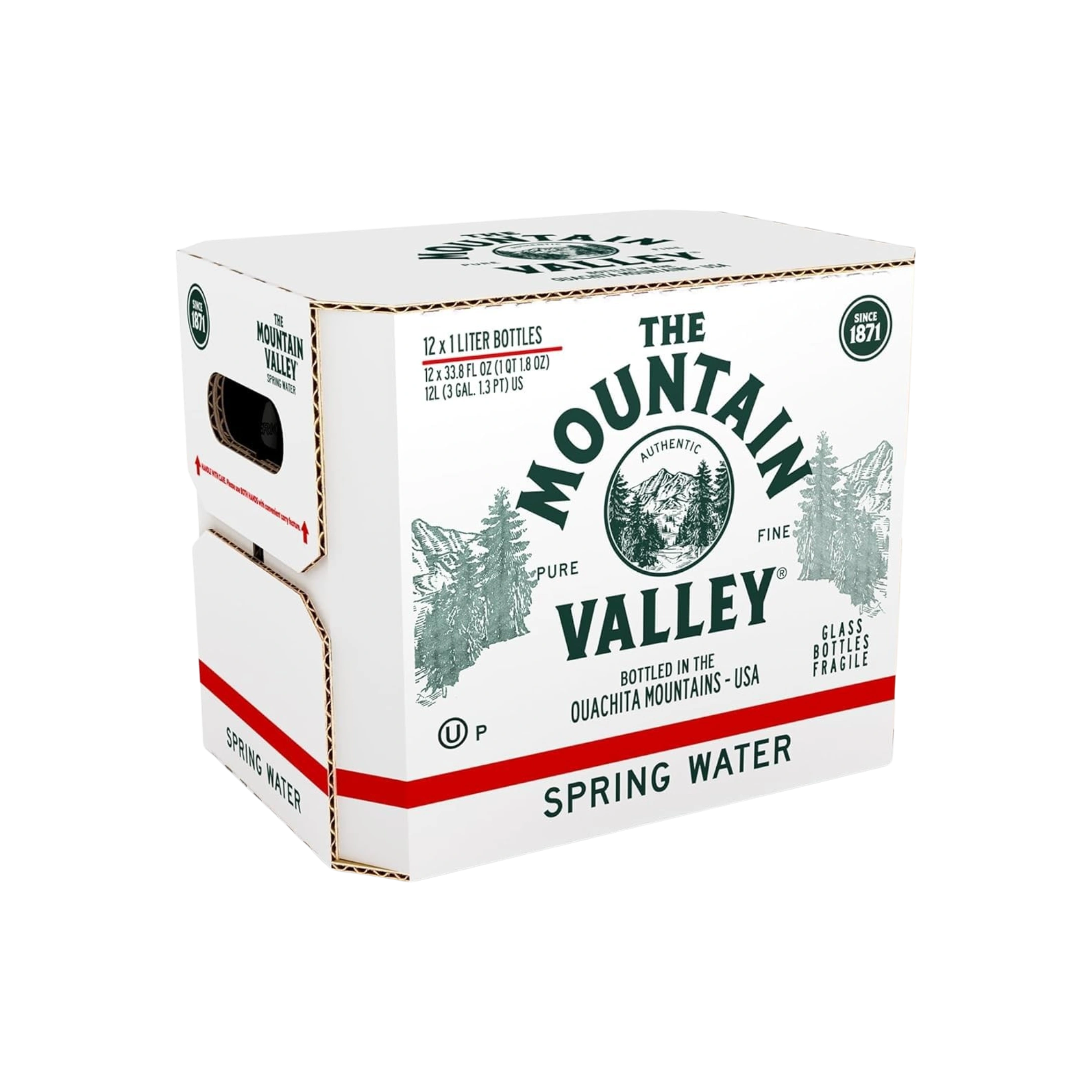 Spring Water Glass Bottle 33.8 fl oz 12 pack