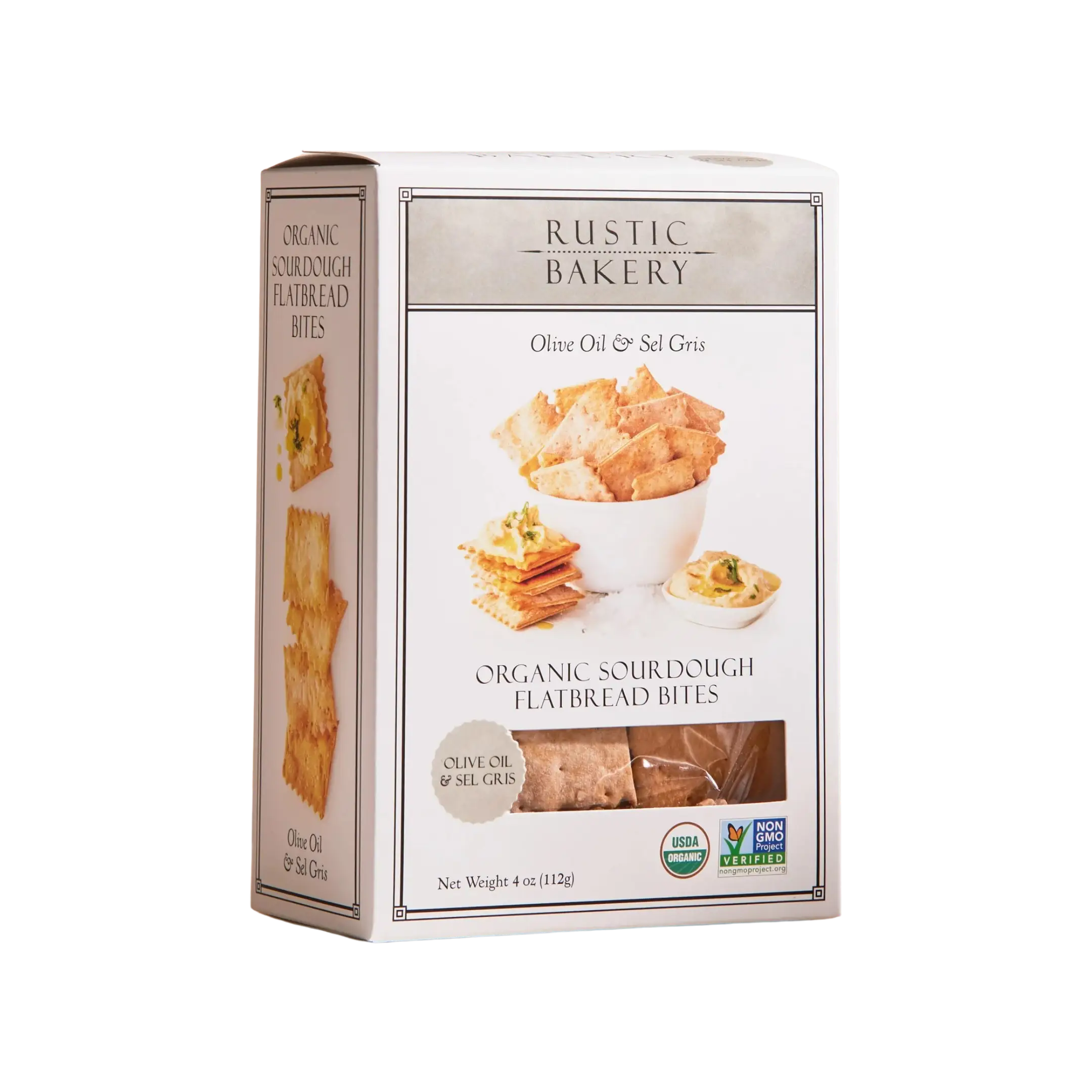 Organic Sourdough Flatbread Bites Olive Oil & Sel Gris