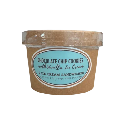 Two Chocolate Chip Ice Cream Sandwiches